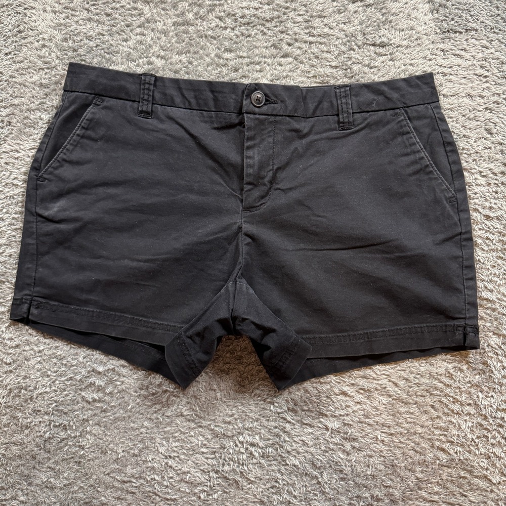 Magellan Outdoors Womens Shorts Size 12 Black Cotton Stretch Chino BC001705